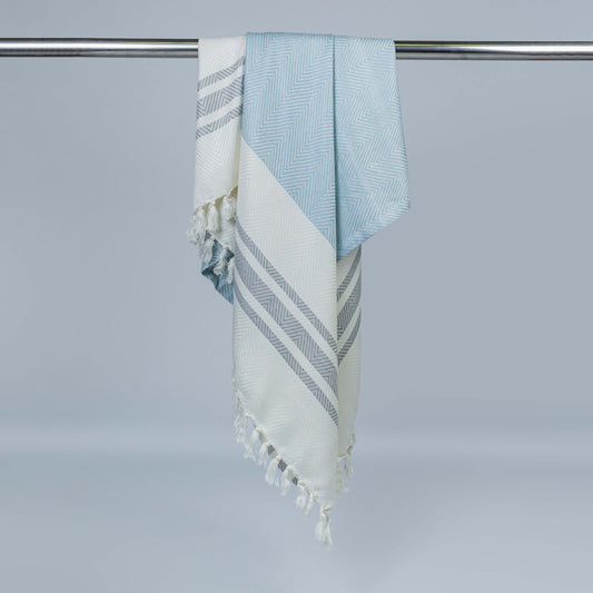 Sky Blue Bamboo Bath Towel 75x150cm (Silky Soft)