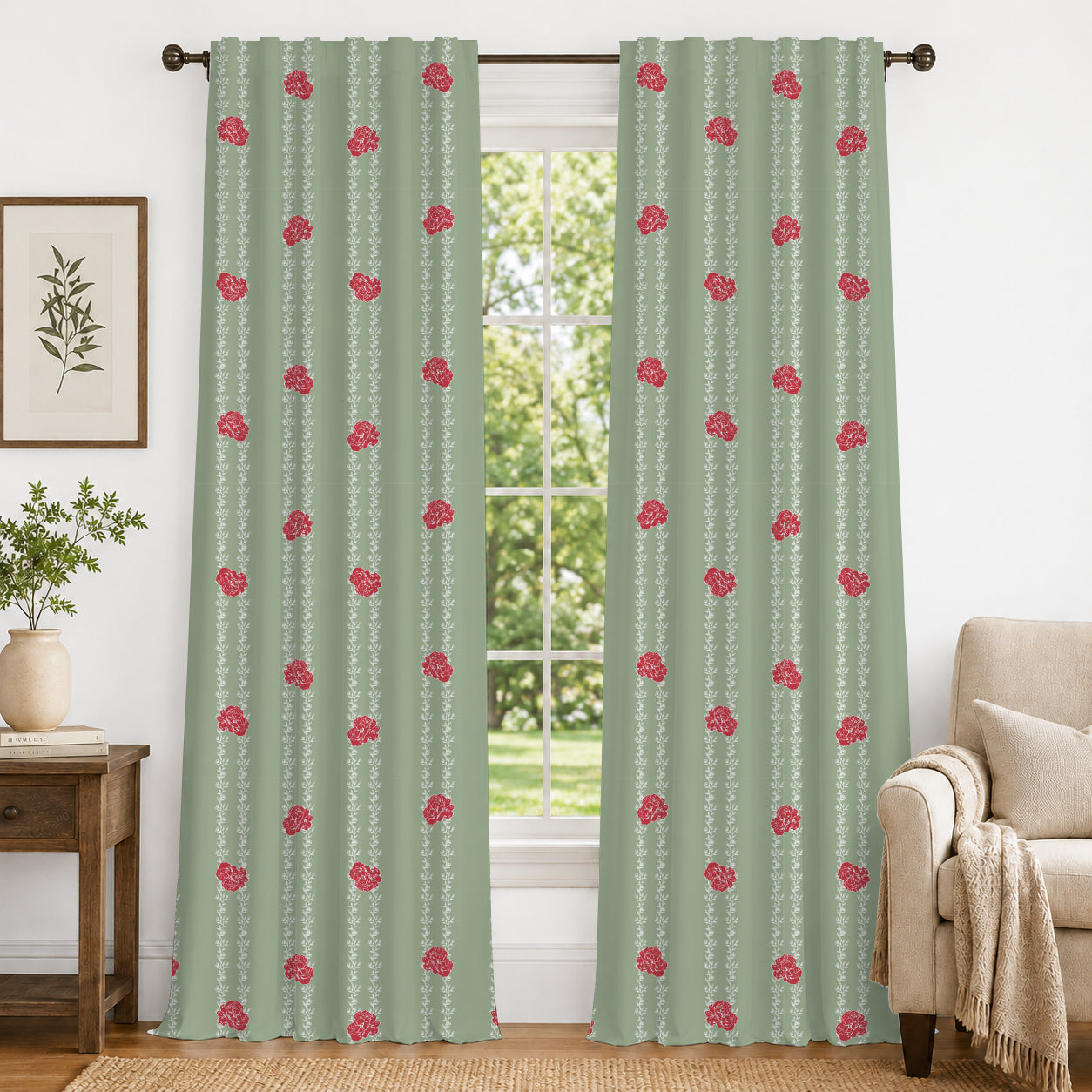 100% cotton curtain for living room - Light Reduction - Single Piece