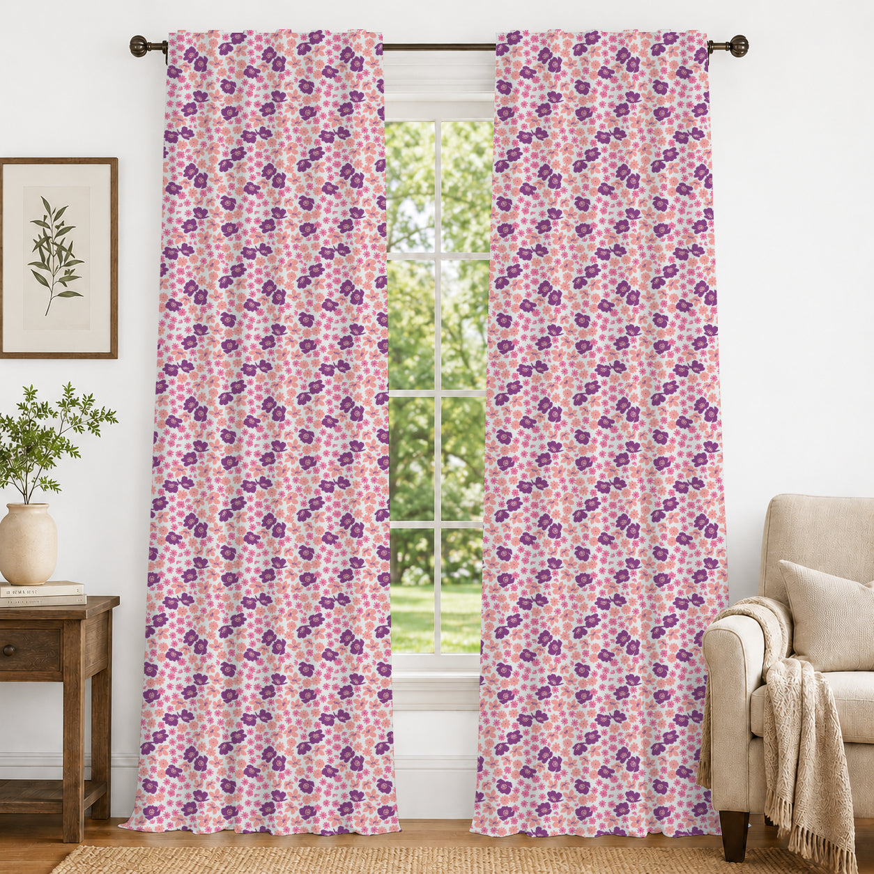 100% cotton curtain for living room - Light Reduction - Single Piece