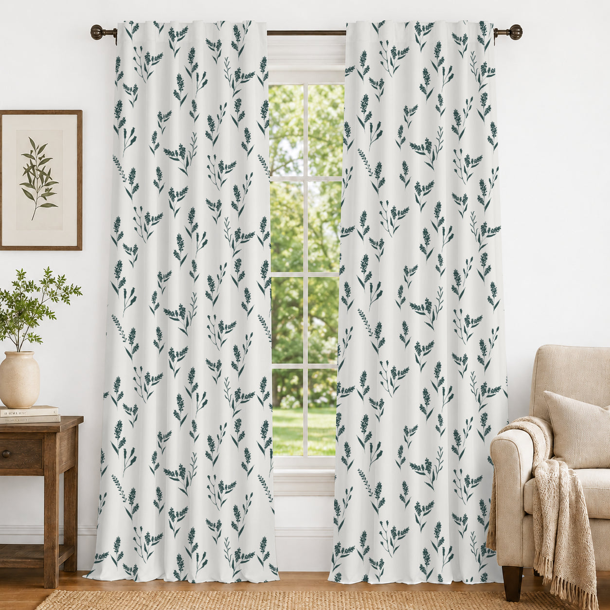 100% cotton curtain for living room - Light Reduction - Single Piece