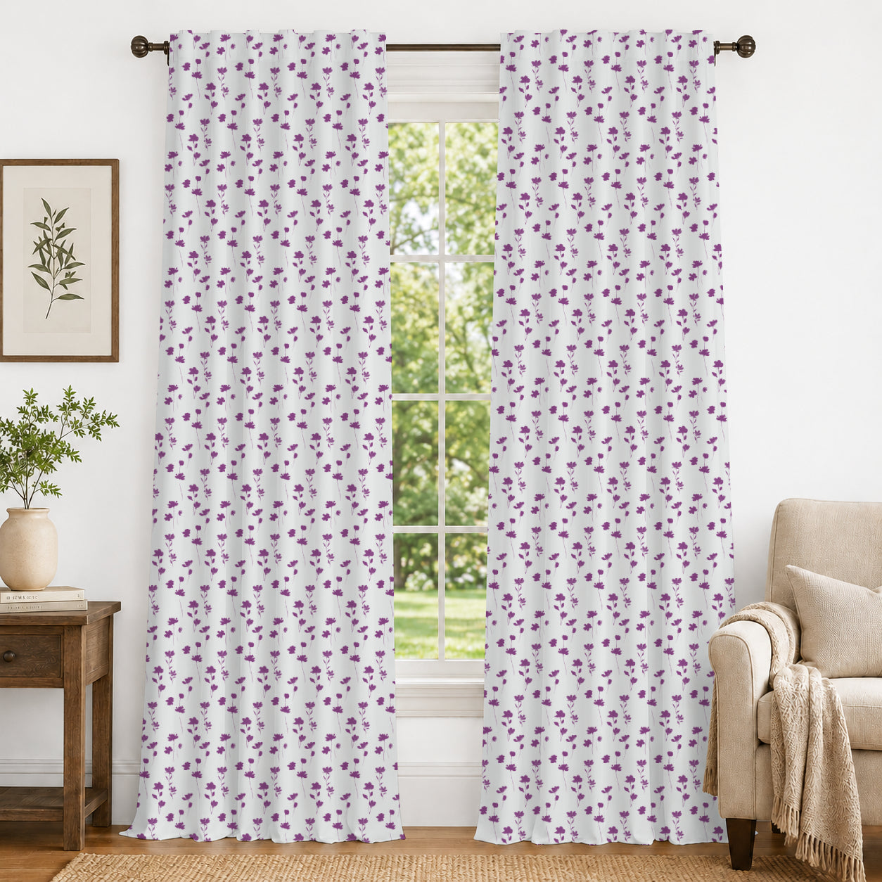 100% cotton curtain for living room - Light Reduction - Single Piece