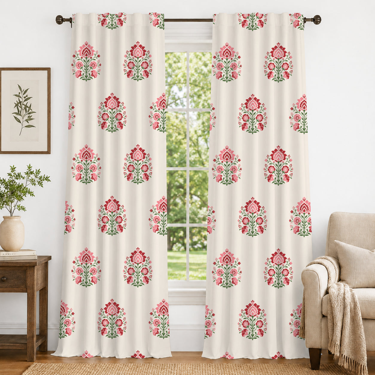 100% cotton curtain for living room - Light Reduction - Single Piece