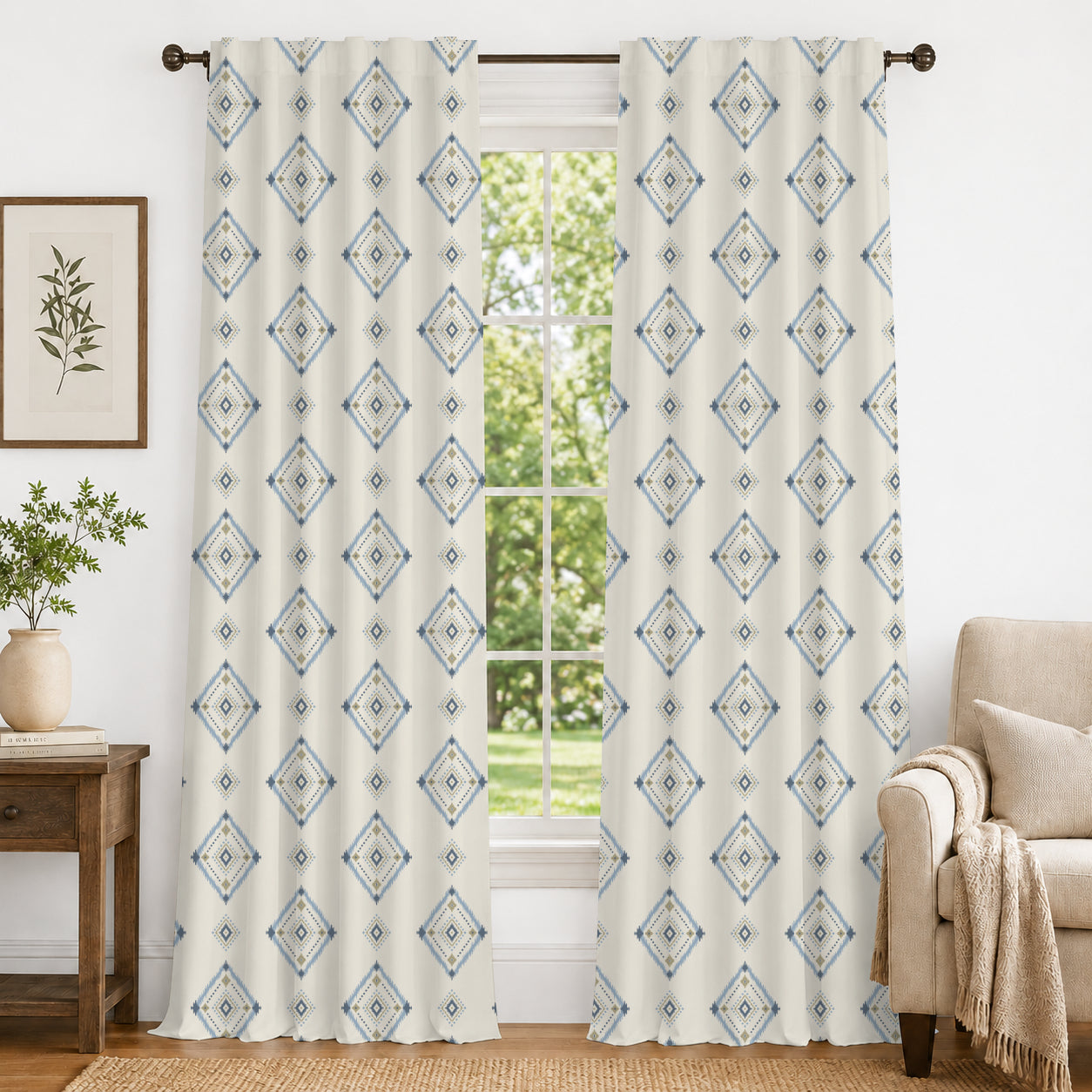 100% cotton curtain for living room - Light Reduction - Single Piece