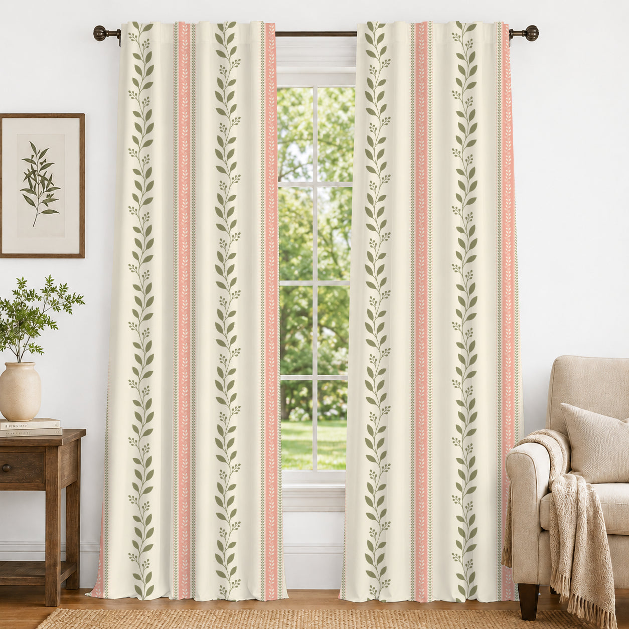 100% cotton curtain for living room - Light Reduction - Single Piece