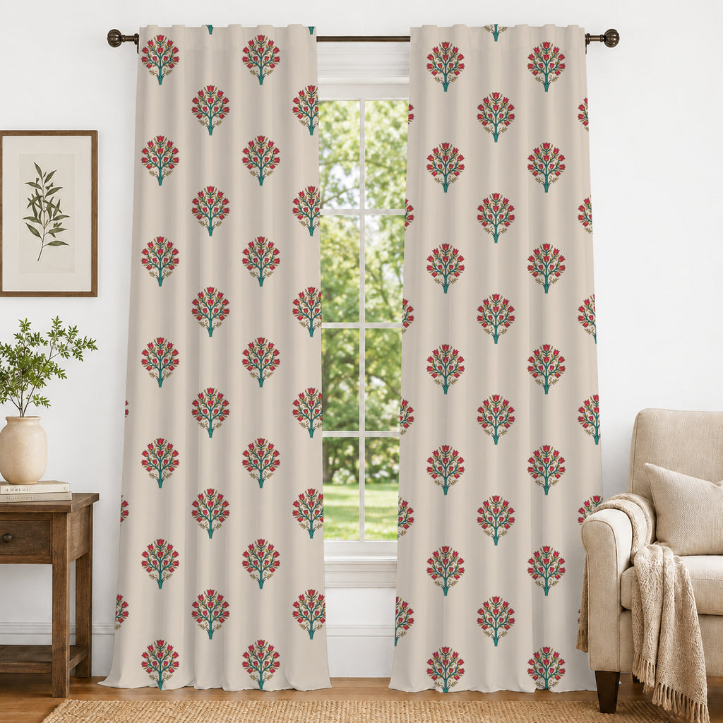 100% cotton curtain for living room - Light Reduction - Single Piece