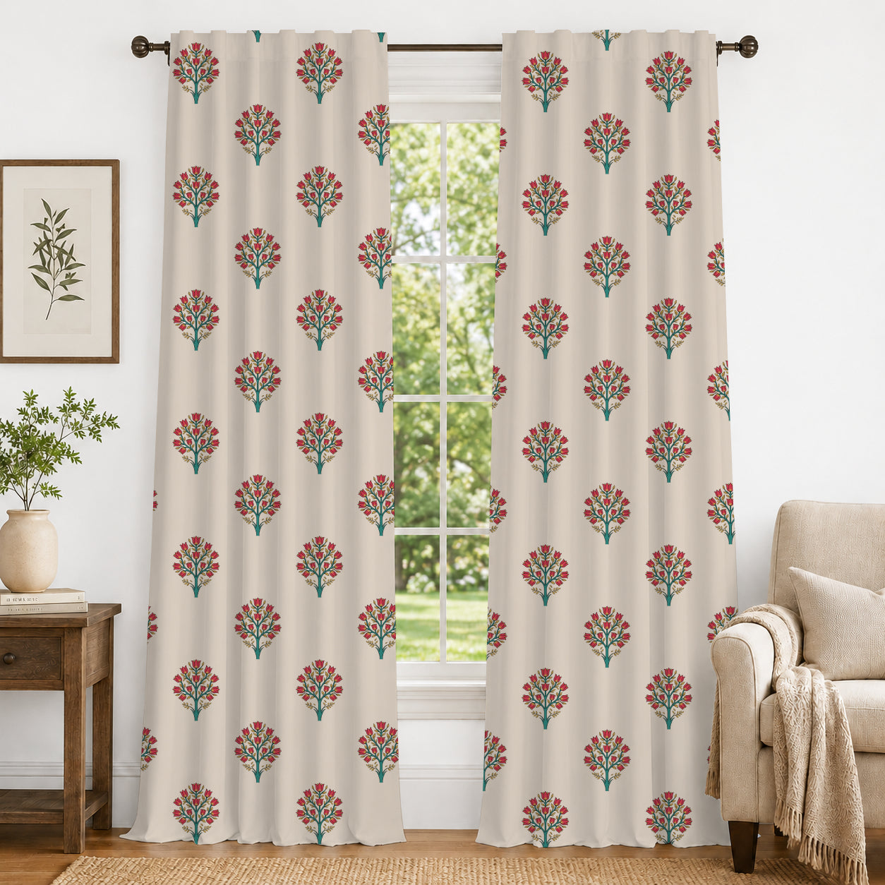 100% cotton curtain for living room - Light Reduction - Single Piece