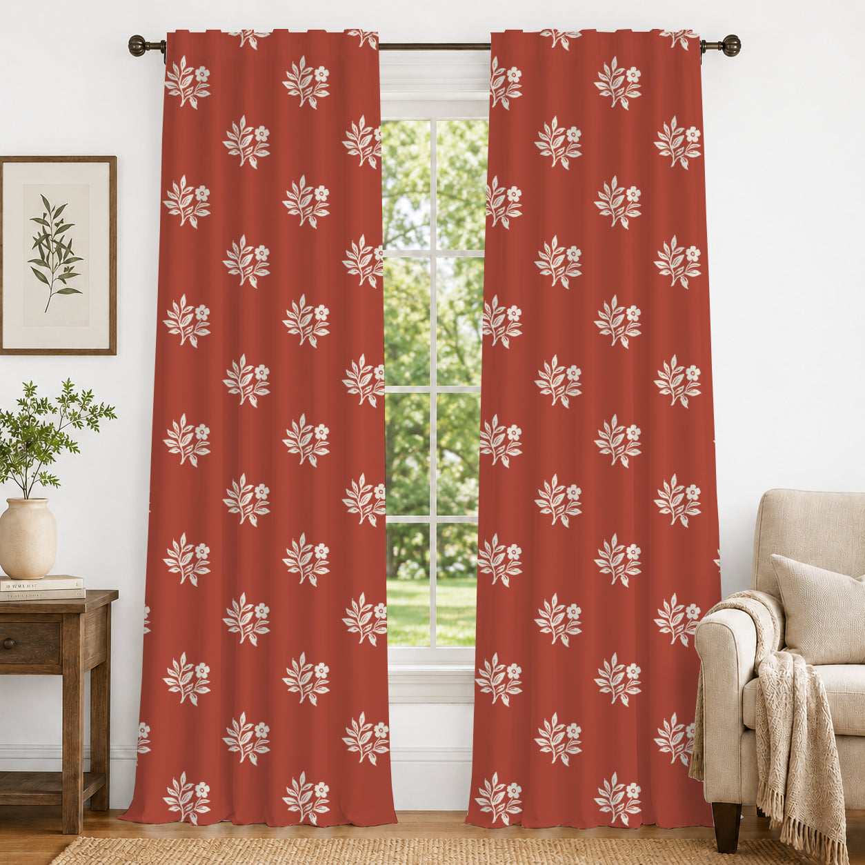 100% cotton curtain for living room - Light Reduction - Single Piece