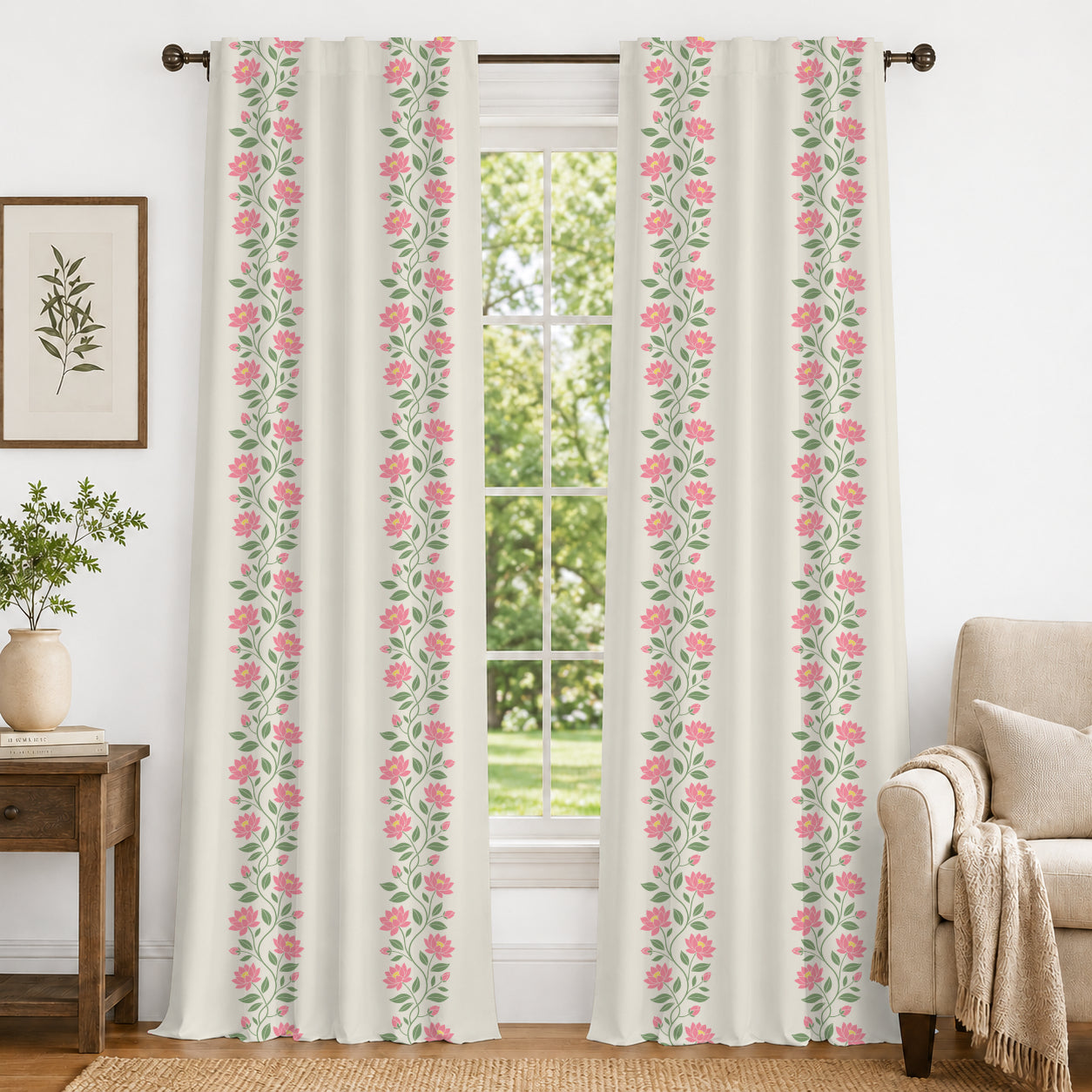 100% cotton curtain for living room - Light Reduction - Single Piece