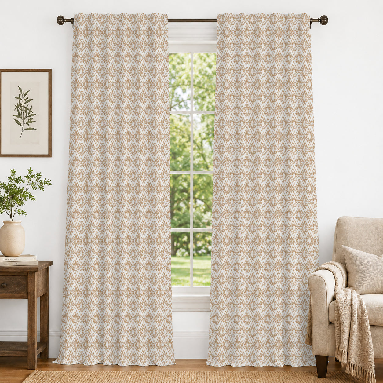 100% cotton curtain for living room - Light Reduction - Single Piece
