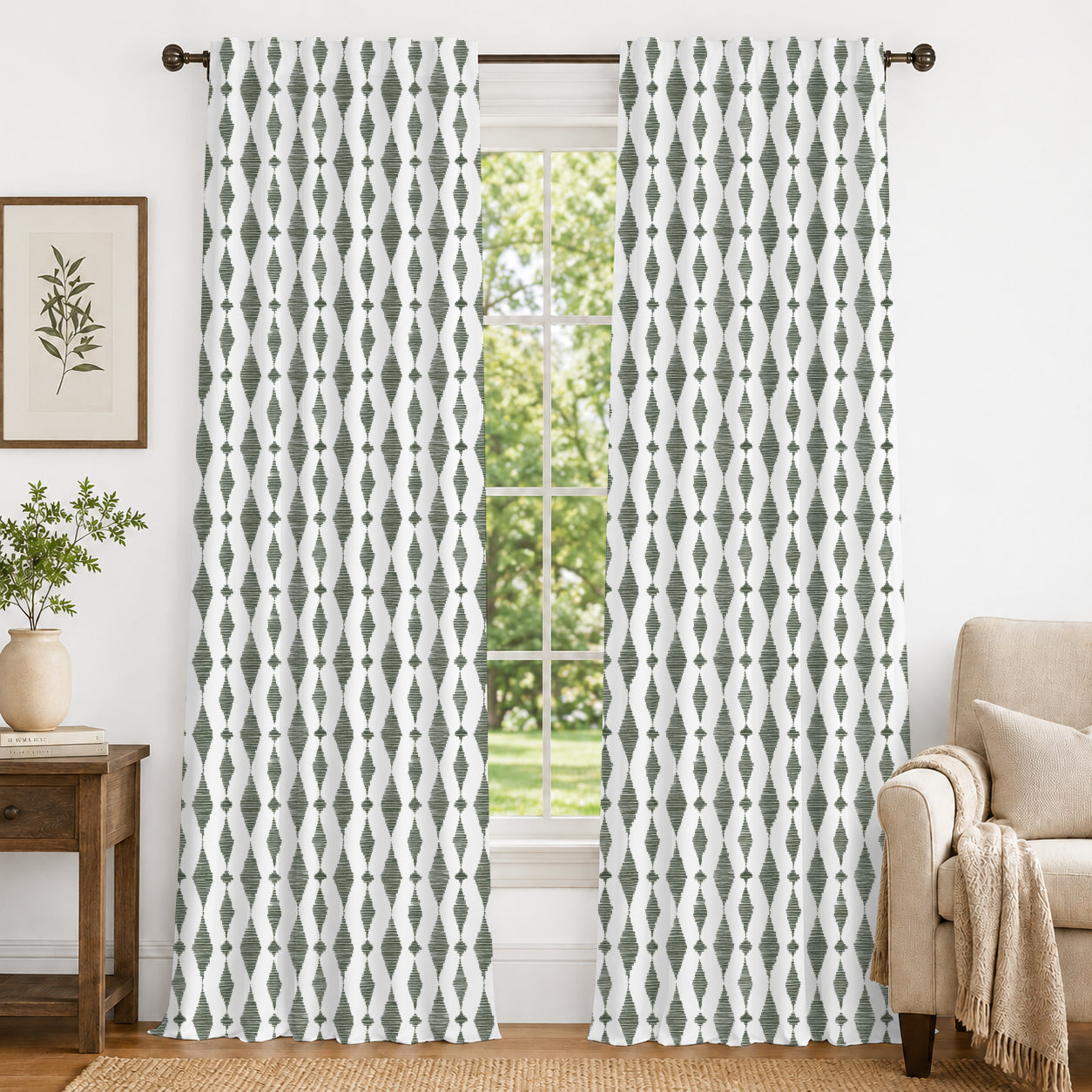 100% cotton curtain for living room - Light Reduction - Single Piece