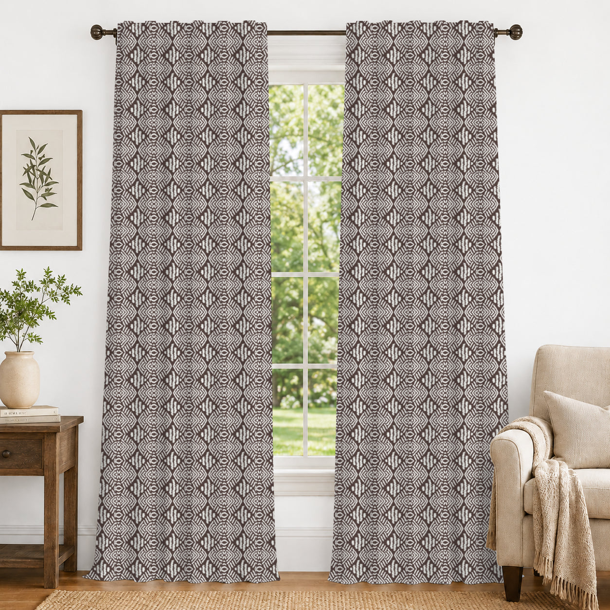 100% cotton curtain for living room - Light Reduction - Single Piece
