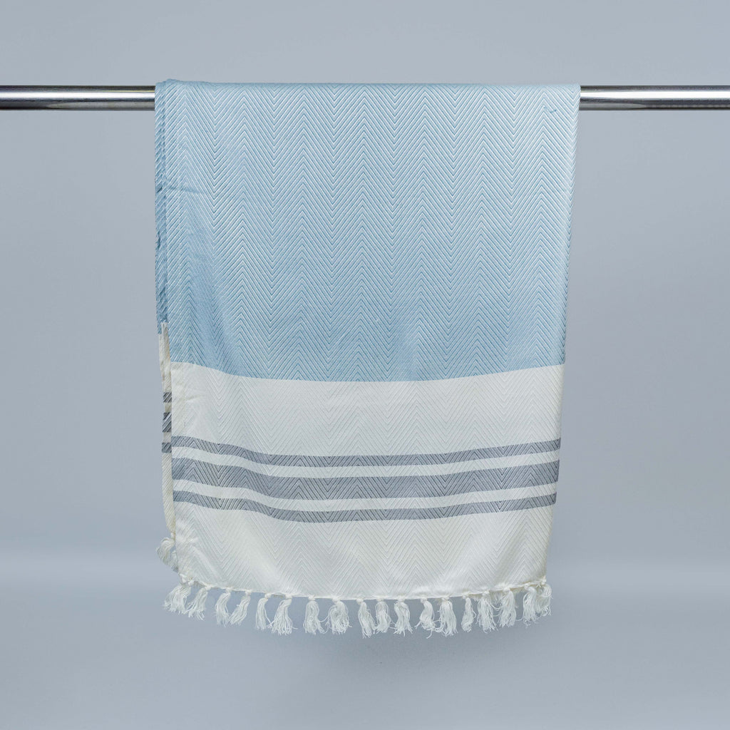 Sky Blue Bamboo Bath Towel 75x150cm (Silky Soft)