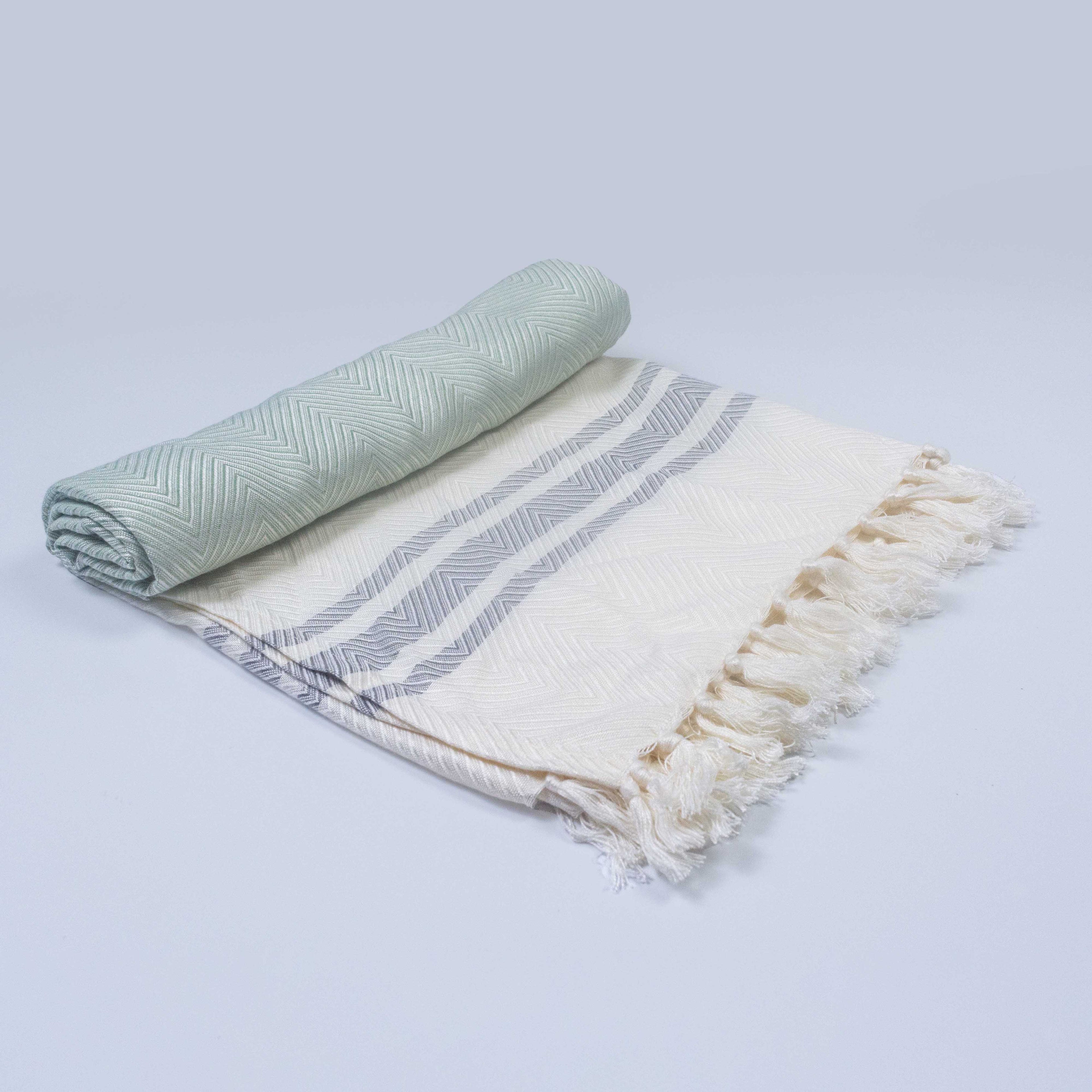 Peach Green Bamboo Bath Towel 75x150cm (Silky Soft)
