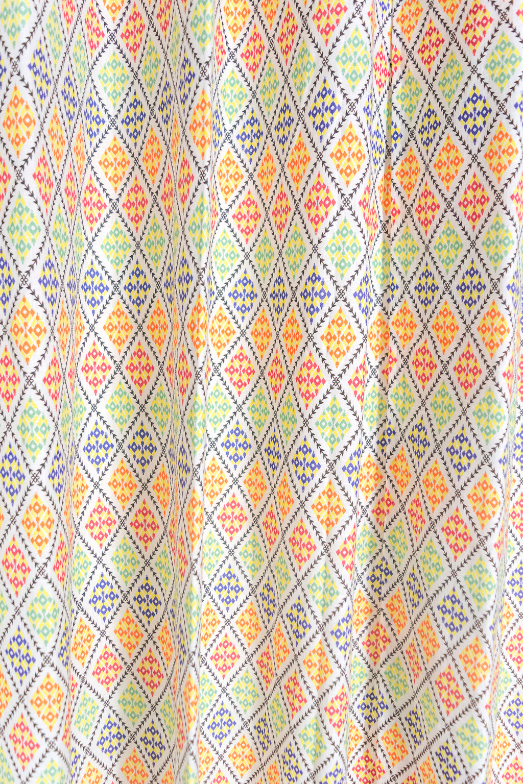 Heritage Diamond 100% cotton curtain for living room - Light Reduction - Single Piece