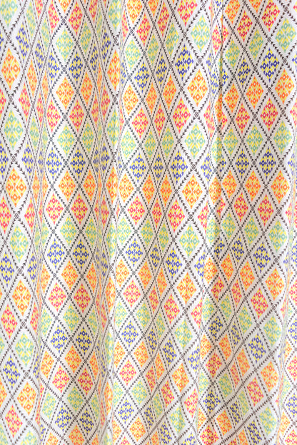 Heritage Diamond 100% cotton curtain for living room - Light Reduction - Single Piece