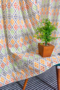 Heritage Diamond 100% cotton curtain for living room - Light Reduction - Single Piece