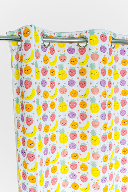 Fruit Fiesta 100% cotton curtain for Kids living room - Light Reduction - Single Piece