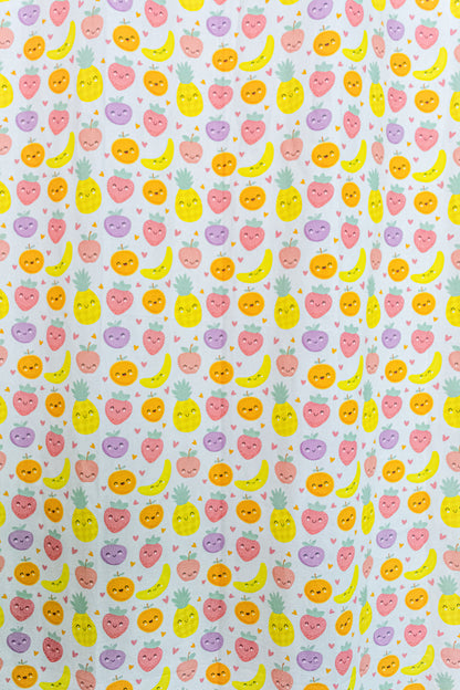 Fruit Fiesta 100% cotton curtain for Kids living room - Light Reduction - Single Piece