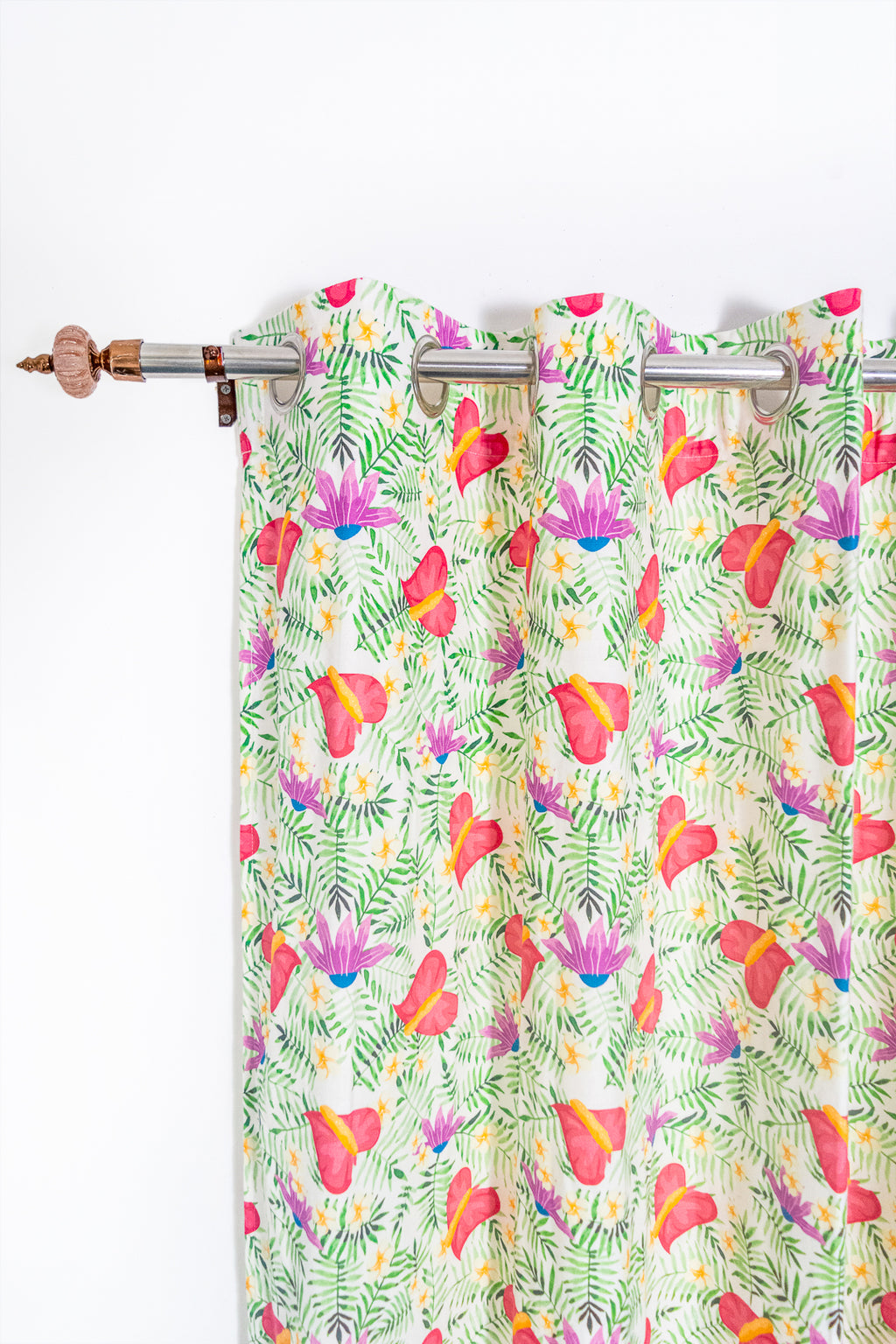 Palm Blossom 100% cotton curtain for living room - Light Reduction - Single Piece