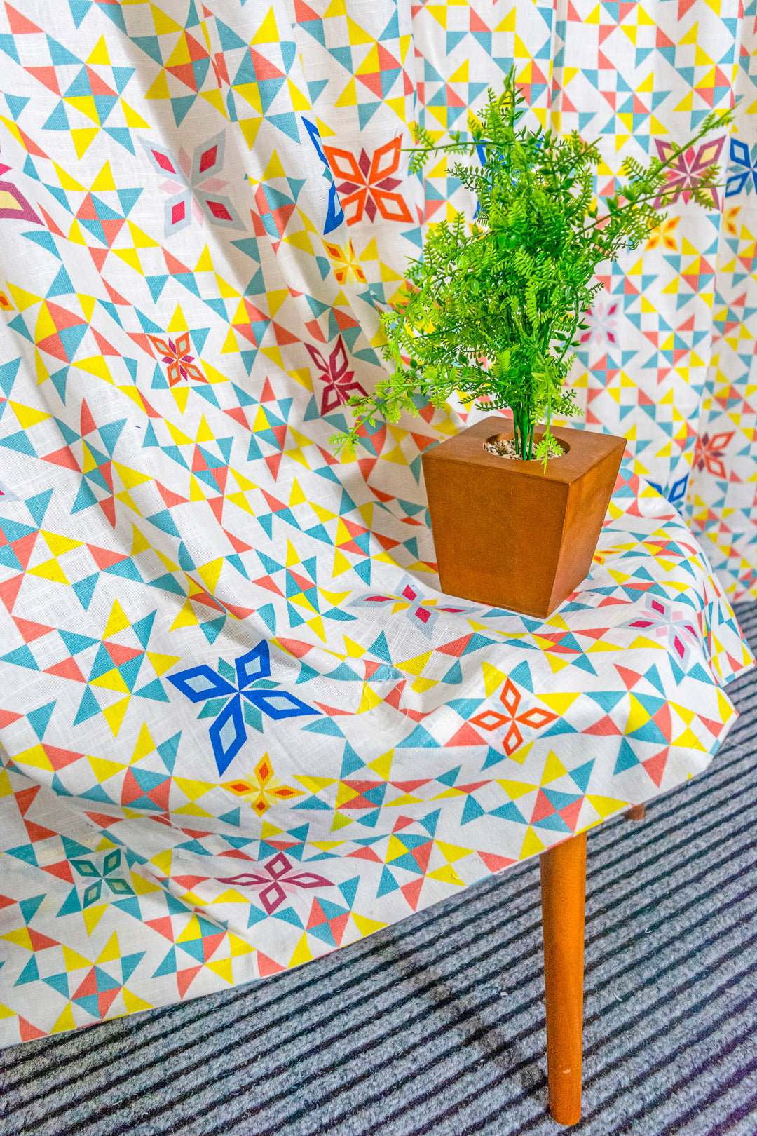Pastel Dotscape 100% cotton curtain for living room - Light Reduction - Single Piece