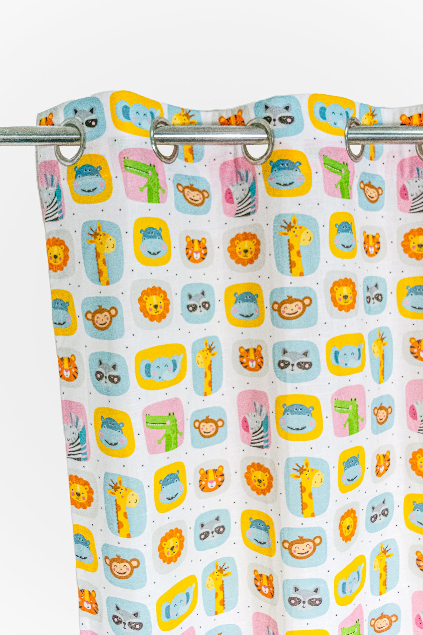 Safari Story 100% cotton curtain for Kids living room - Light Reduction - Single Piece