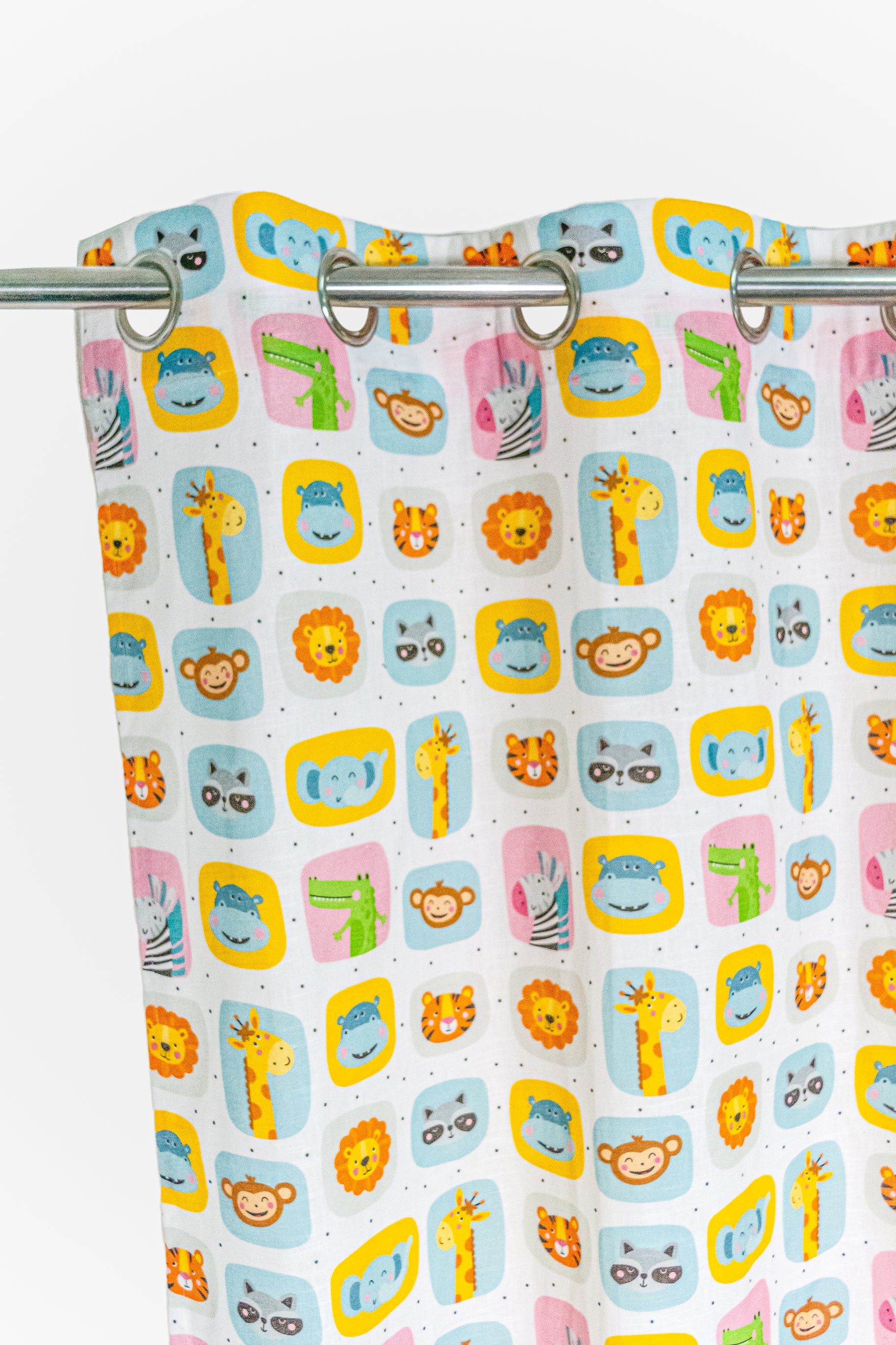 Safari Story 100% cotton curtain for Kids living room - Light Reduction - Single Piece