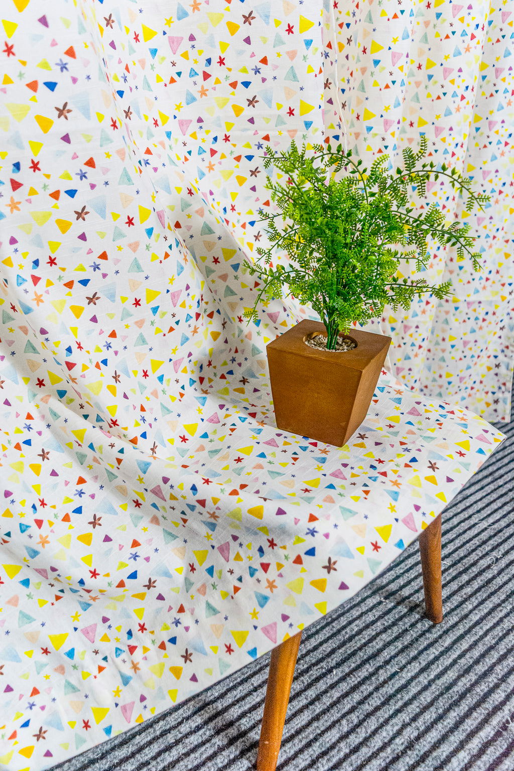 Soft Sprinkle 100% cotton curtain for living room - Light Reduction - Single Piece