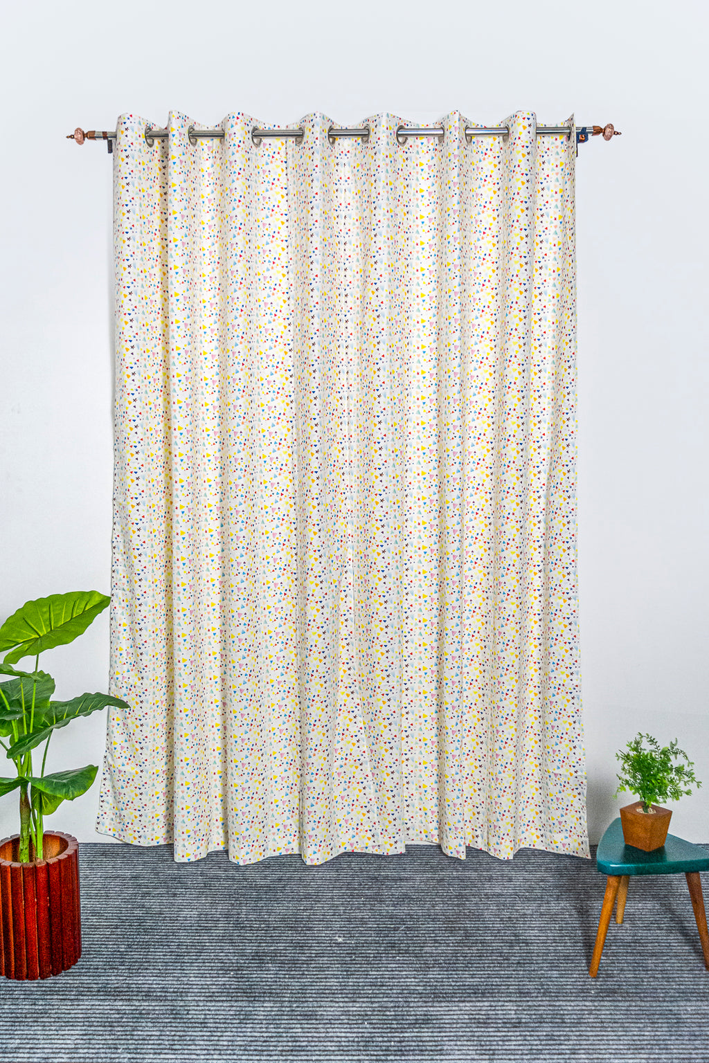Soft Sprinkle 100% cotton curtain for living room - Light Reduction - Single Piece