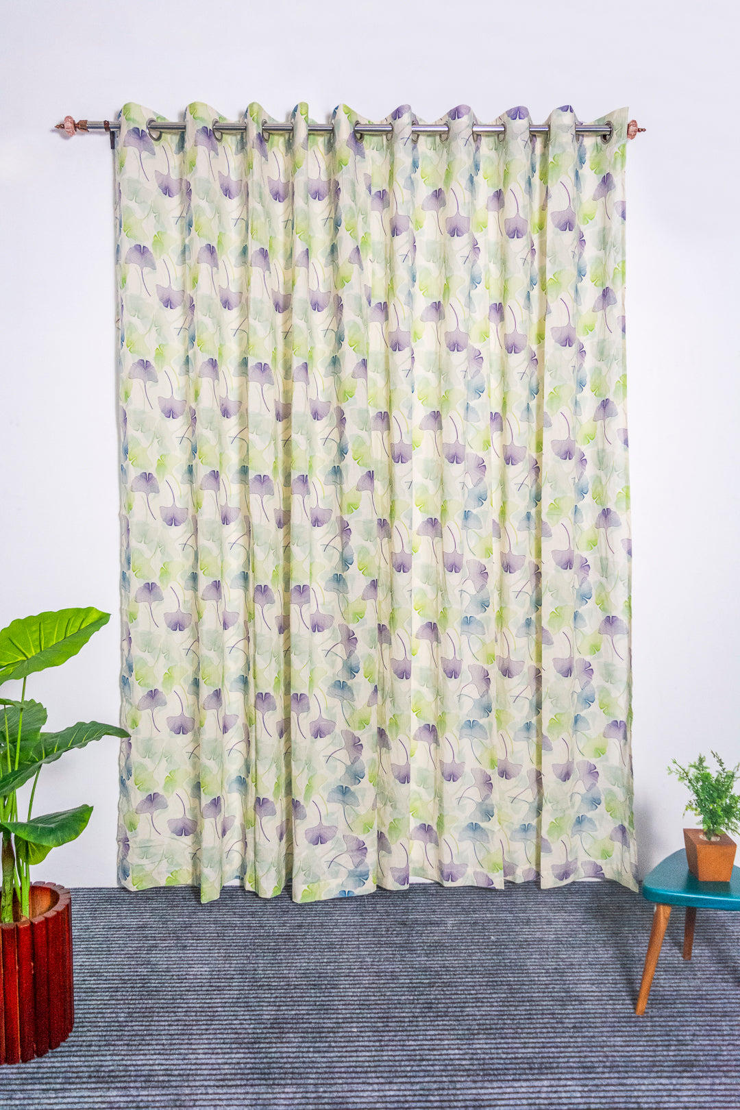 Spring Calm 100% cotton curtain for living room - Light Reduction - Single Piece