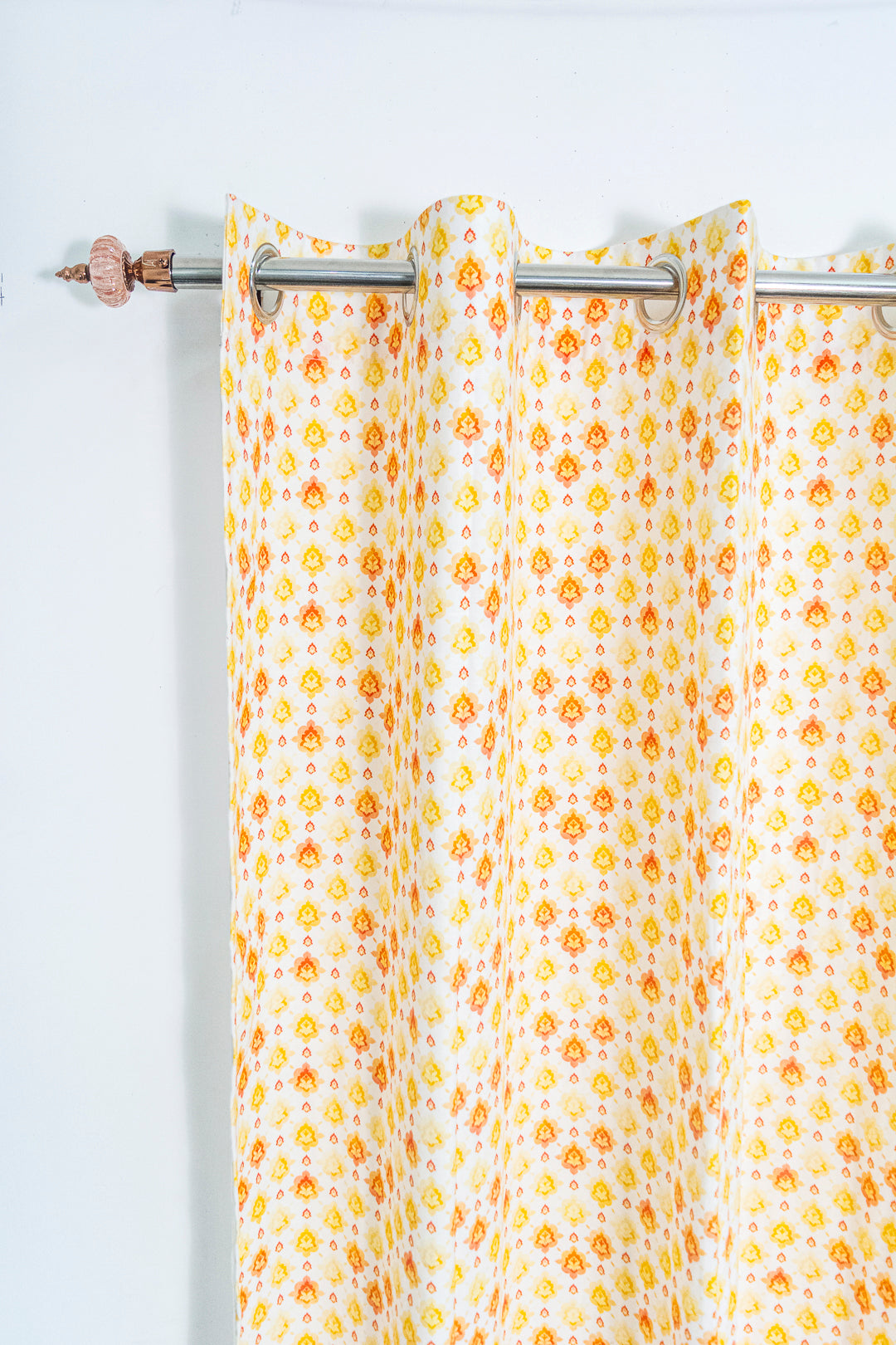 Sunlit Petals 100% cotton curtain for living room - Light Reduction - Single Piece
