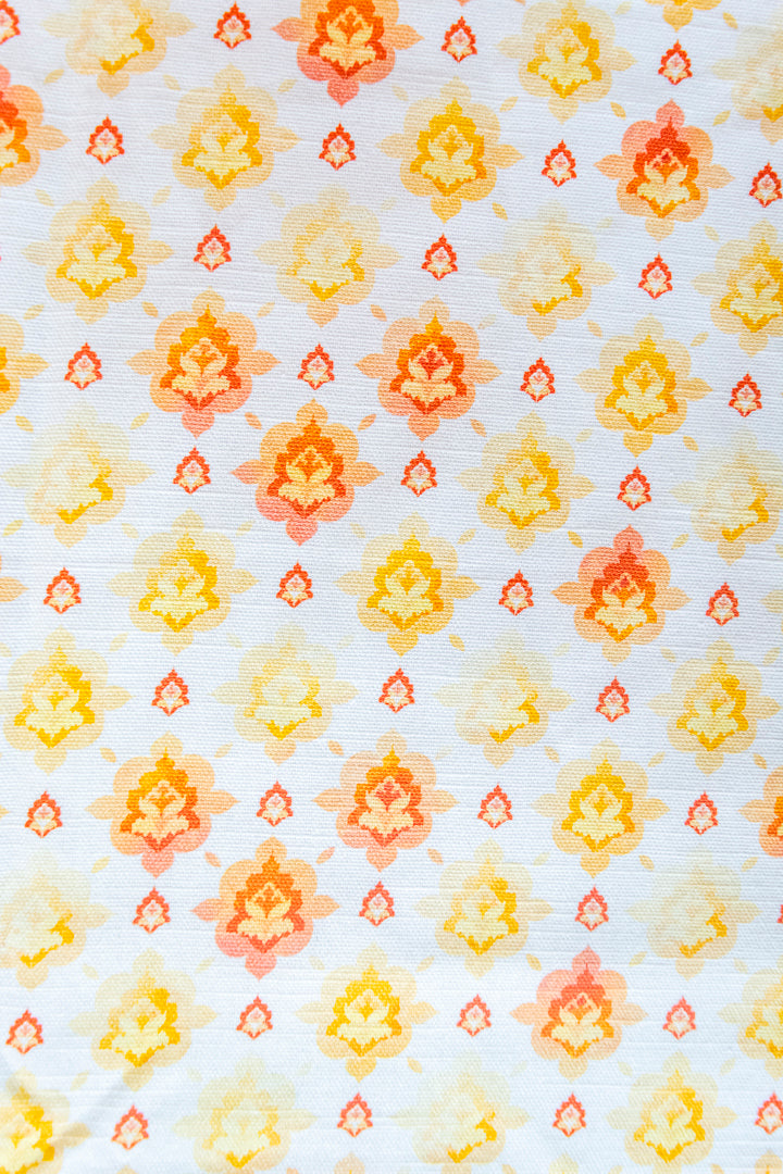 Sunlit Petals 100% cotton curtain for living room - Light Reduction - Single Piece
