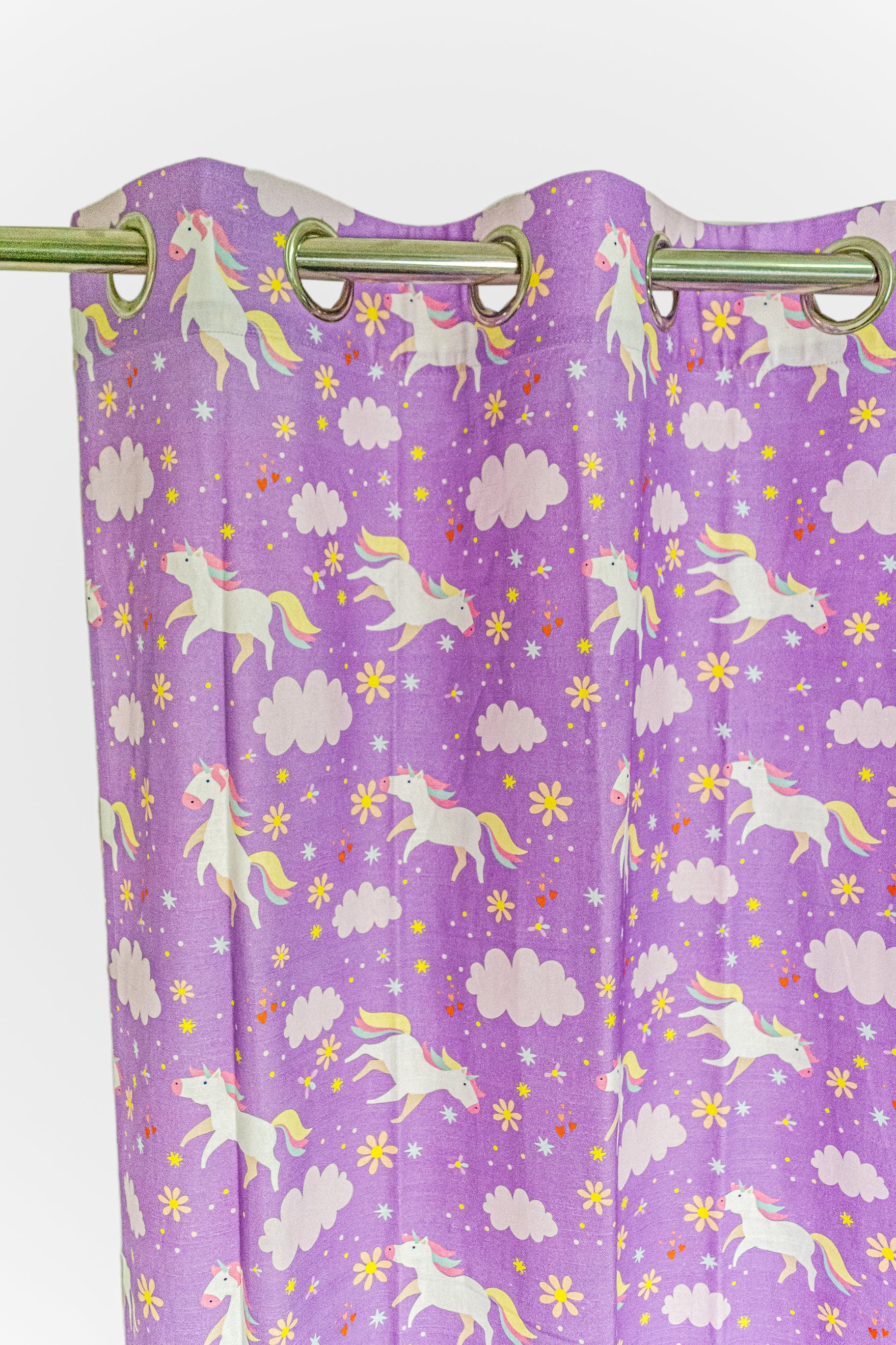 Unicorn 100% cotton curtain for Kids living room - Light Reduction - Single Piece